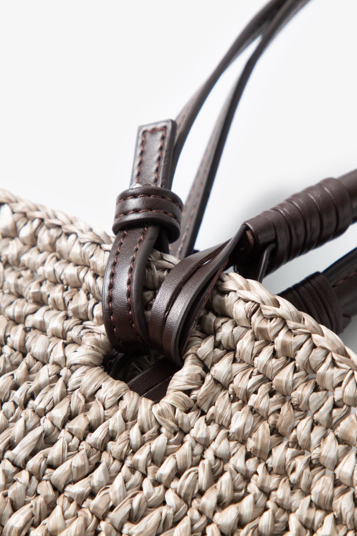 Woven Open-Knit Raffia Tote Bag