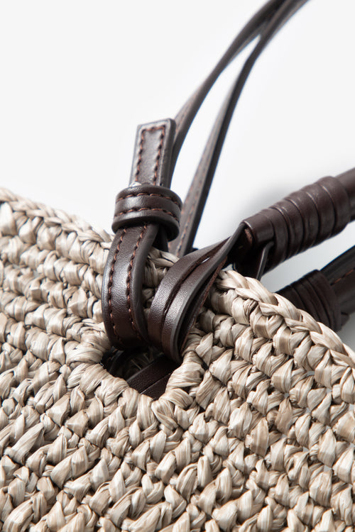 Load image 1 in gallery view. Woven Open-Knit Raffia Tote Bag