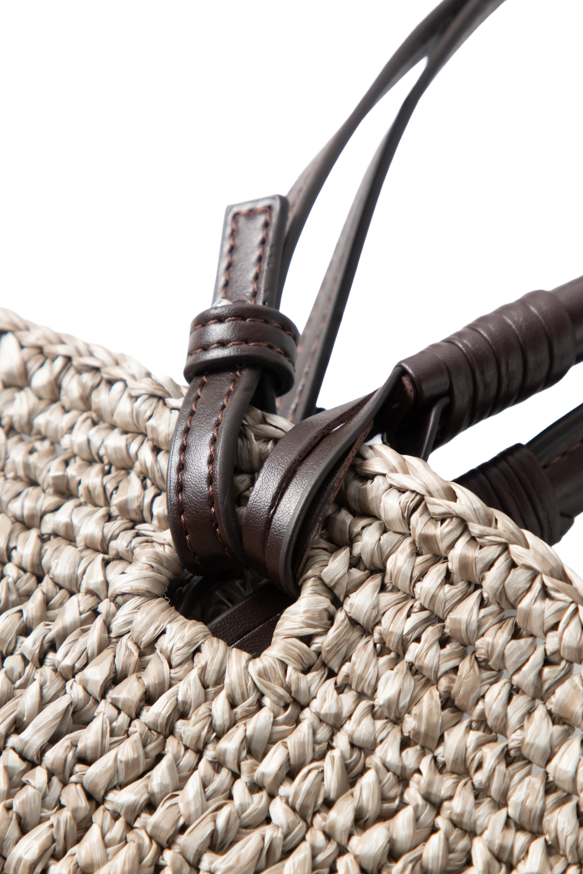Woven Open-Knit Raffia Tote Bag
