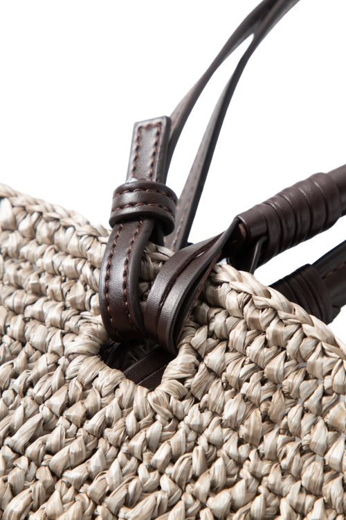 Load image 1 in gallery view. Woven Open-Knit Raffia Tote Bag