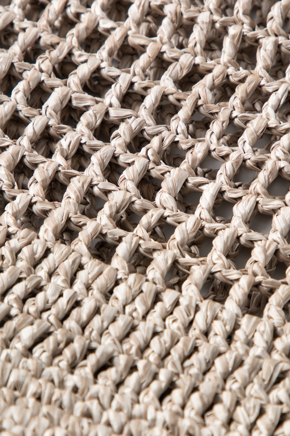 Woven Open-Knit Raffia Tote Bag