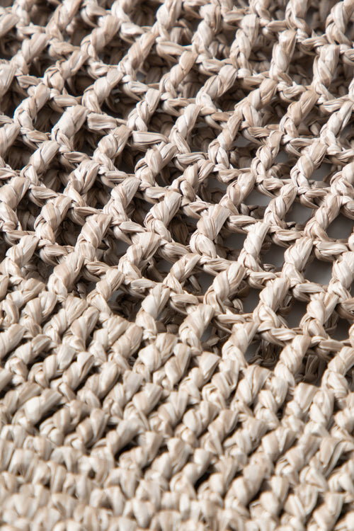 Load image 1 in gallery view. Woven Open-Knit Raffia Tote Bag