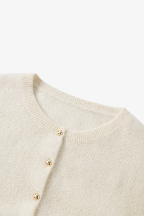 Load image 1 in gallery view. Sequin Cashmere-Silk Knit Cardigan