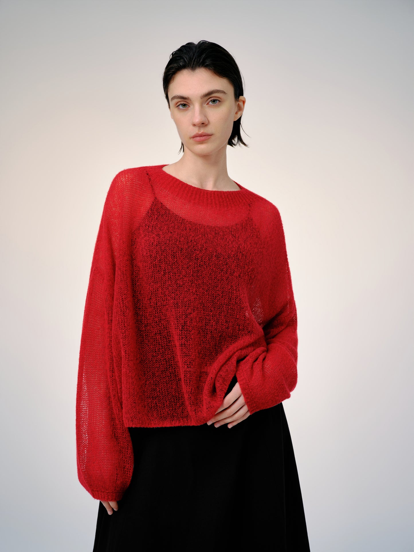 Cashmere-Silk Relaxed Pullover Sweater