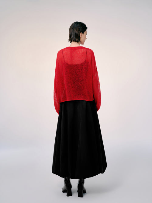 Load image 1 in gallery view. Cashmere-Silk Relaxed Pullover Sweater