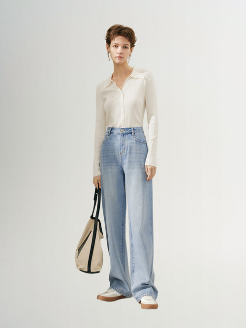 Load image 1 in gallery view. Polo Lyocell Knit Top