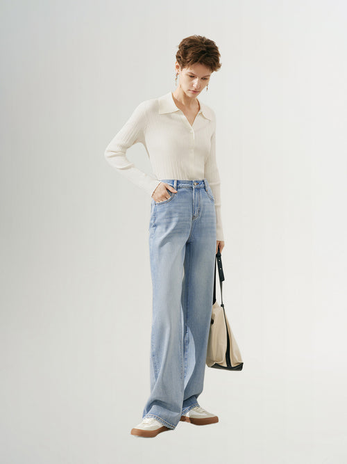 Load image 1 in gallery view. Polo Lyocell Knit Top