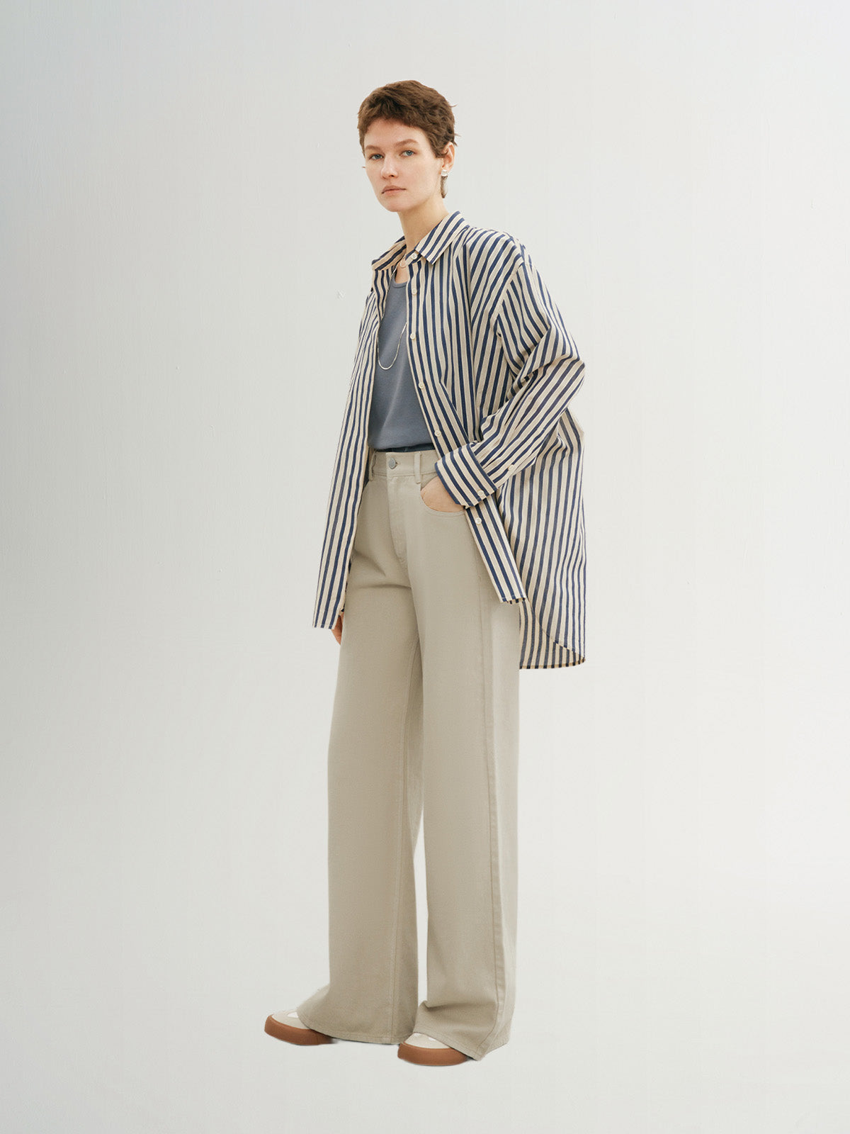 Pure Cotton Button Trousers