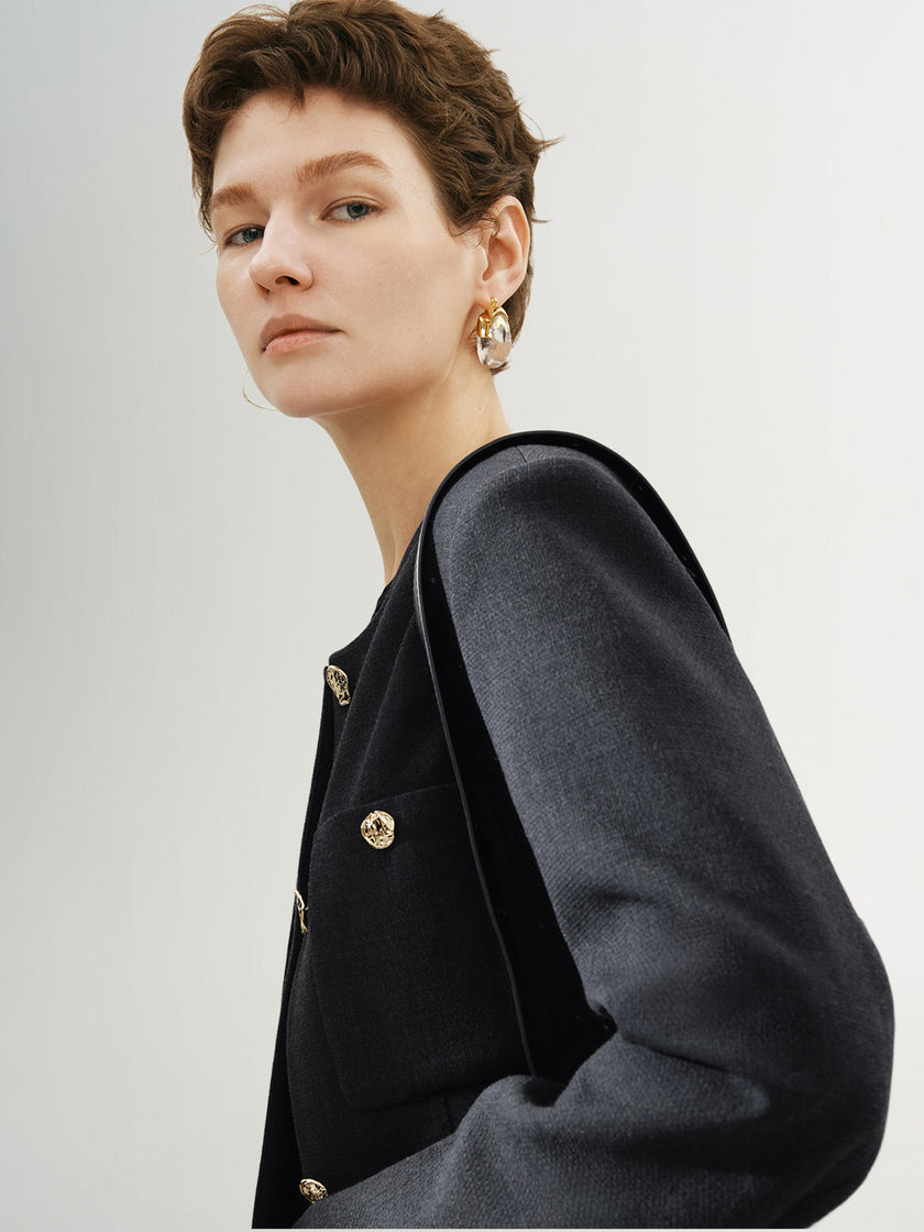 Pure Wool Cropped Jacket