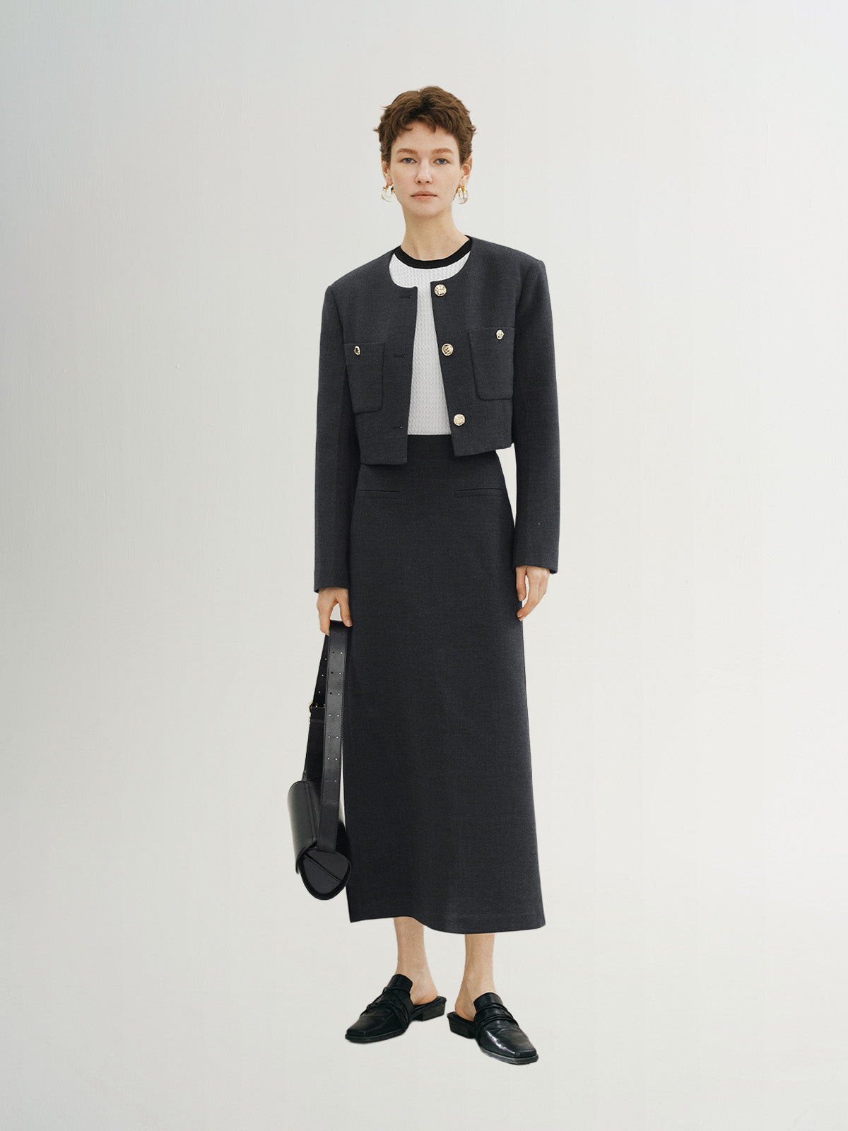 Pure Wool Cropped Jacket