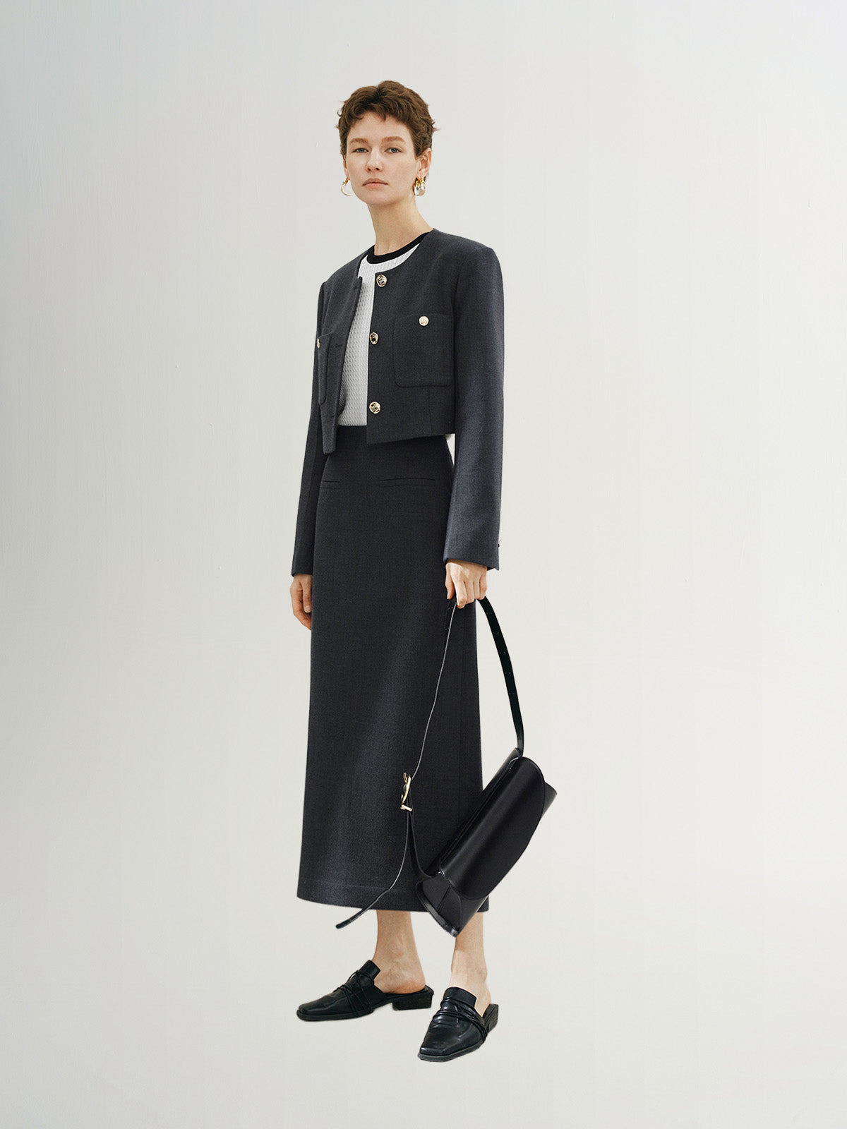 Pure Wool Cropped Jacket