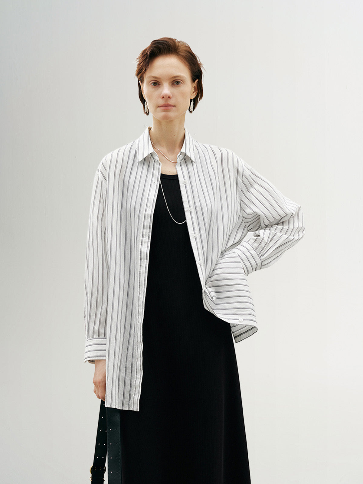 Striped Linen Blend Shirt