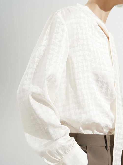 Load image 1 in gallery view. Tie-Neck Blouse