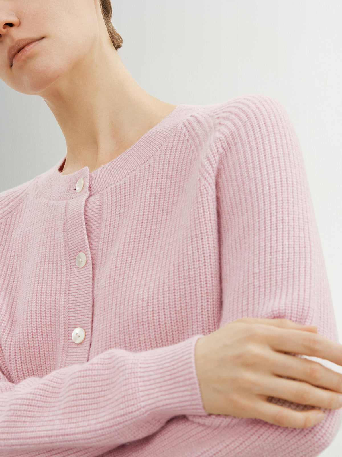 Ribbed Wool Blend Cardigan