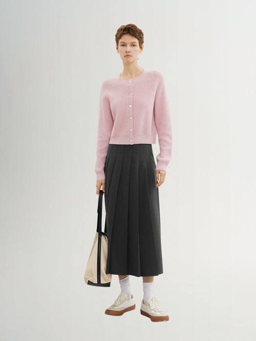 Load image 1 in gallery view. Ribbed Wool Blend Cardigan