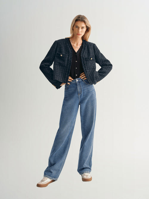 Load image 1 in gallery view. Wool Blend Tweed Jacket