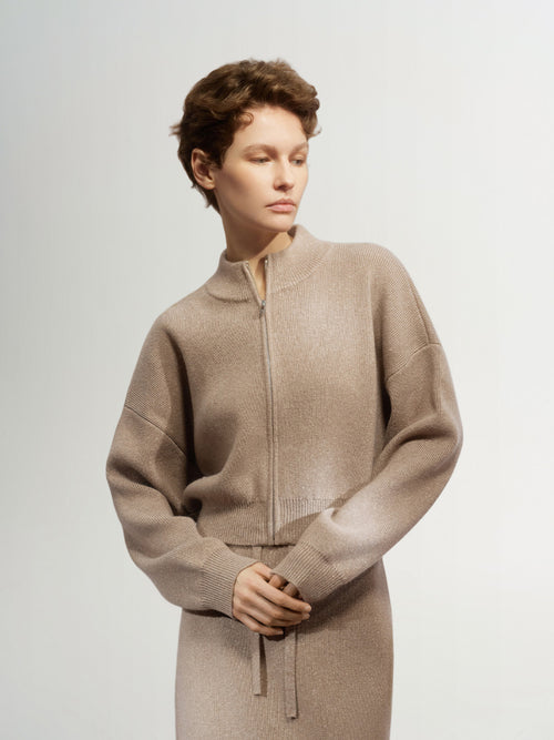 Load image 1 in gallery view. Wool Zip Cardigan