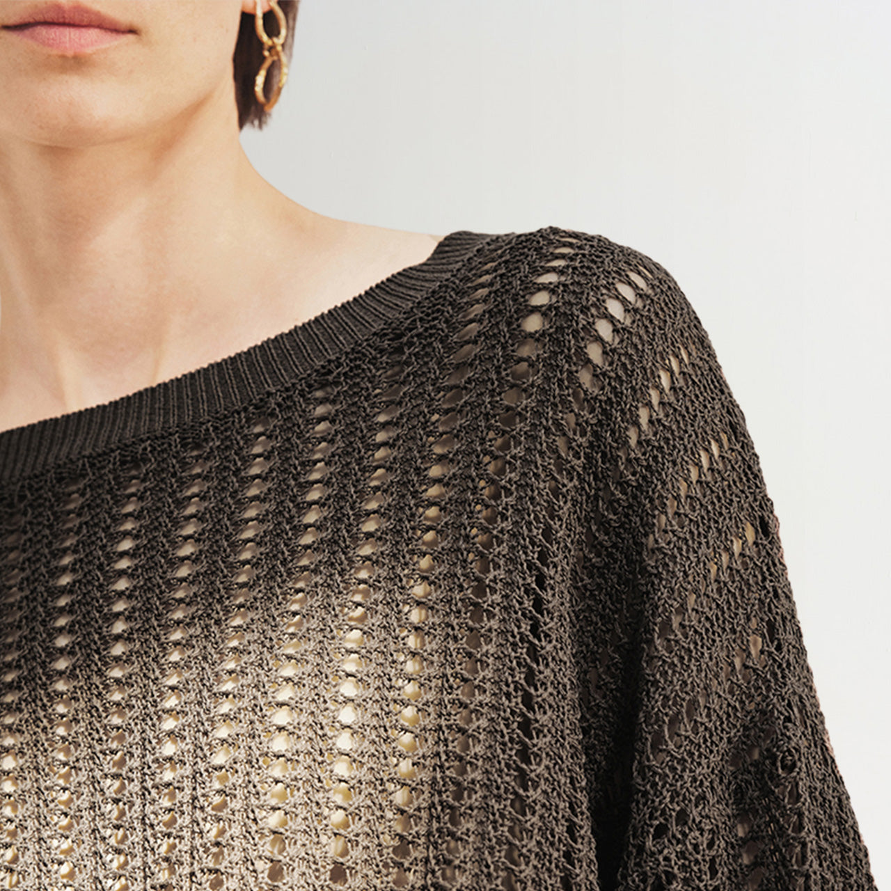 Crew Neck Open Knit Sweater - MEILLEUR MOMENT OFFICIAL STORE NEW YORK 