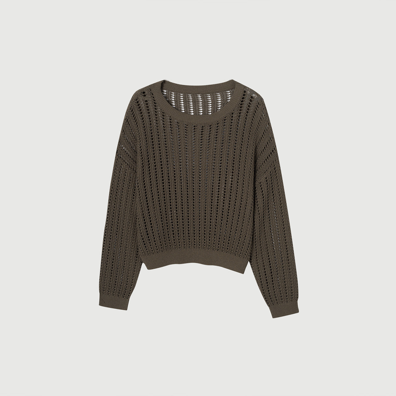 Crew Neck Open Knit Sweater - MEILLEUR MOMENT OFFICIAL STORE NEW YORK 