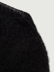 Close-up of the fabric of the Cashmere-Silk Relaxed Pullover Sweater showcasing its soft texture and knit detail.