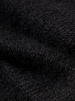 Close-up texture of Cashmere-Silk Relaxed Pullover Sweater showing soft black fabric detail.