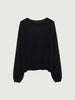 Cashmere-Silk Relaxed Pullover Sweater in black, featuring a soft blend of silk and cashmere with a relaxed fit.