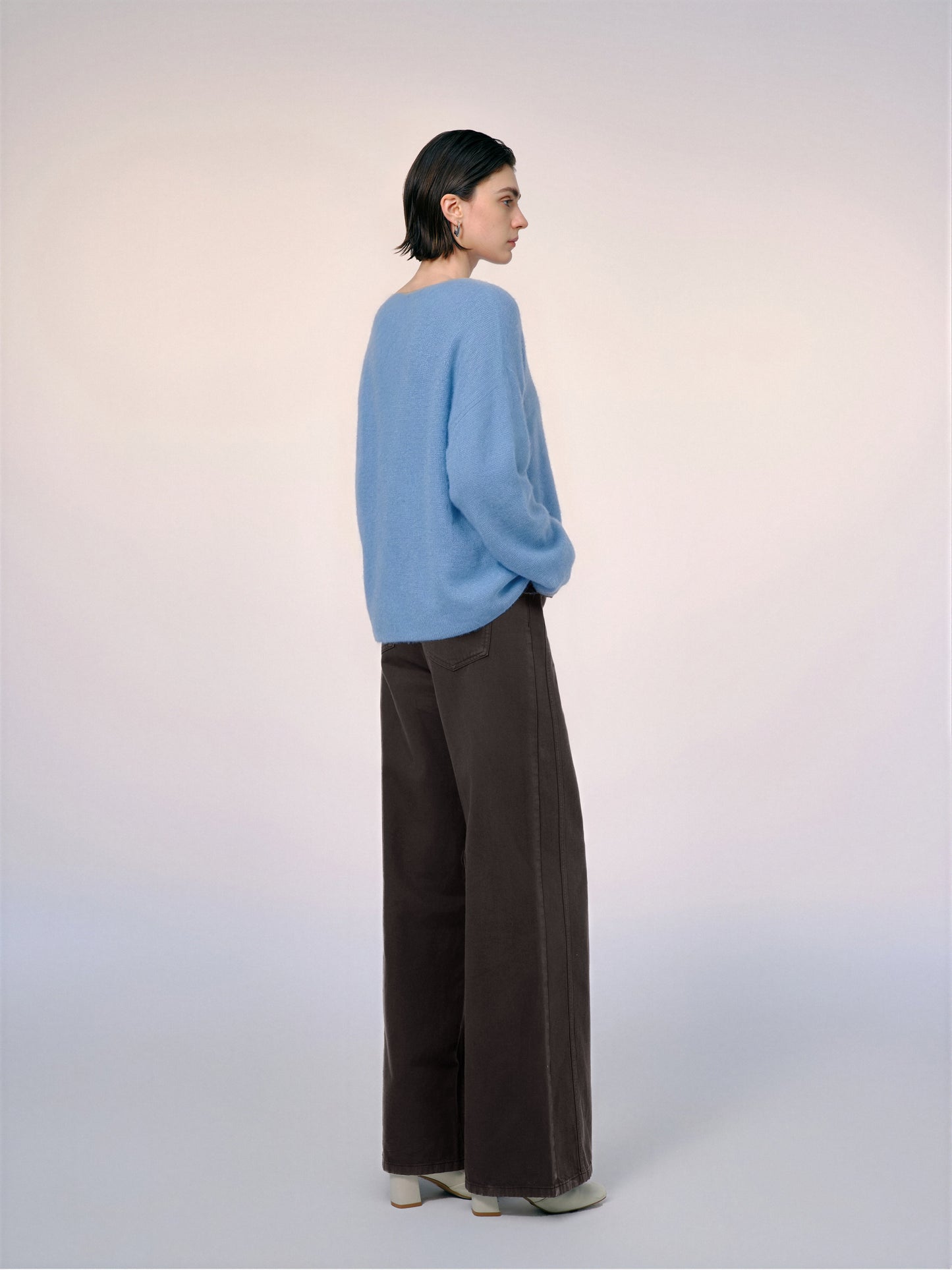 Relaxed V-Neck Raglan Sweater