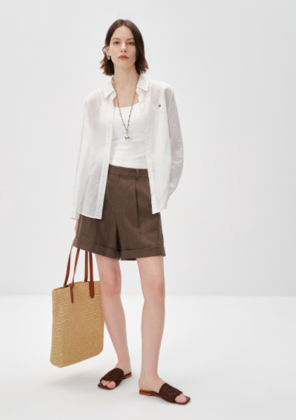 Load image 1 in gallery view. Pure Linen Relaxed Long-Sleeve Shirt