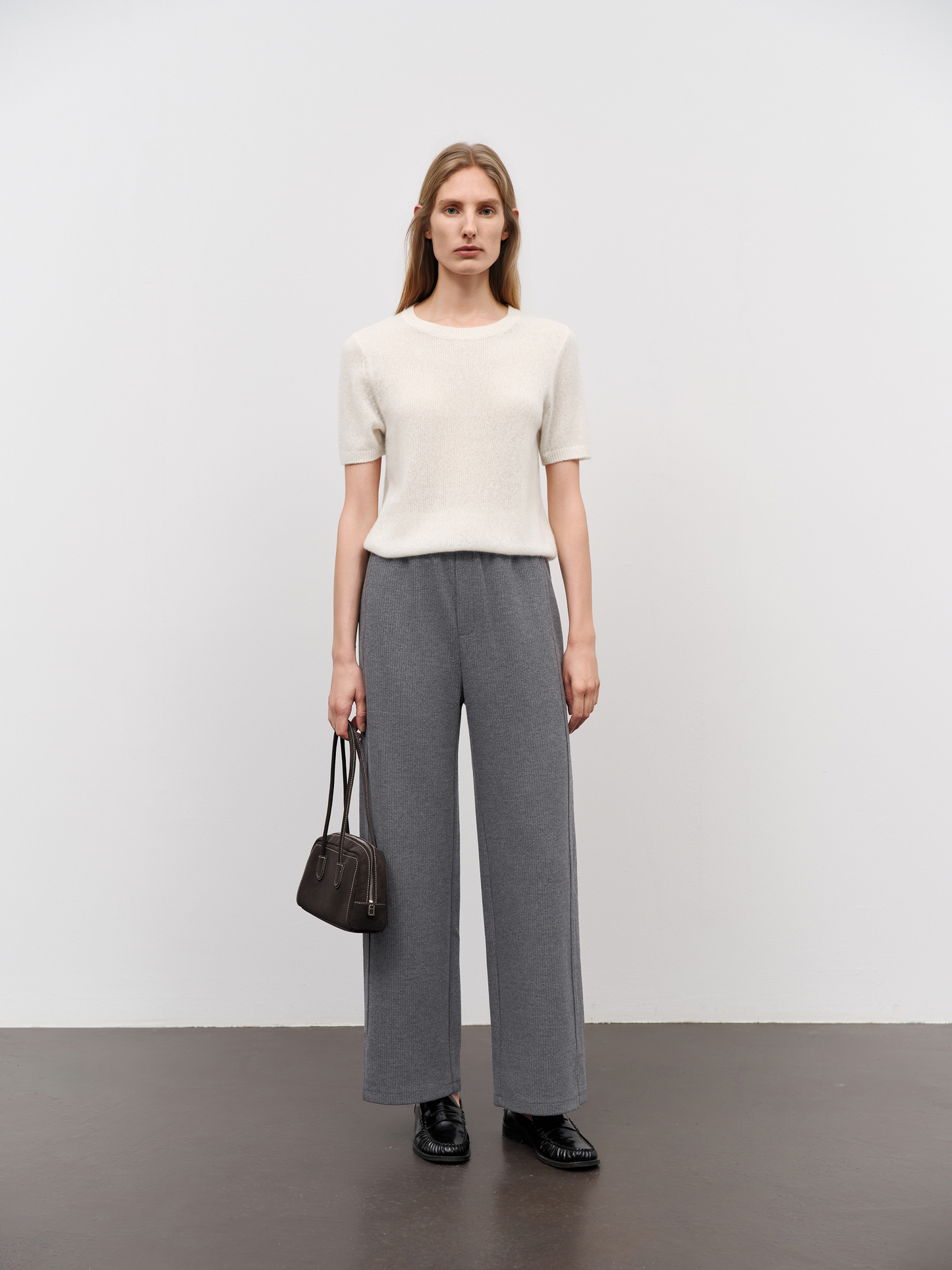 Lightweight Cashmere-Silk Short-Sleeve Sweater