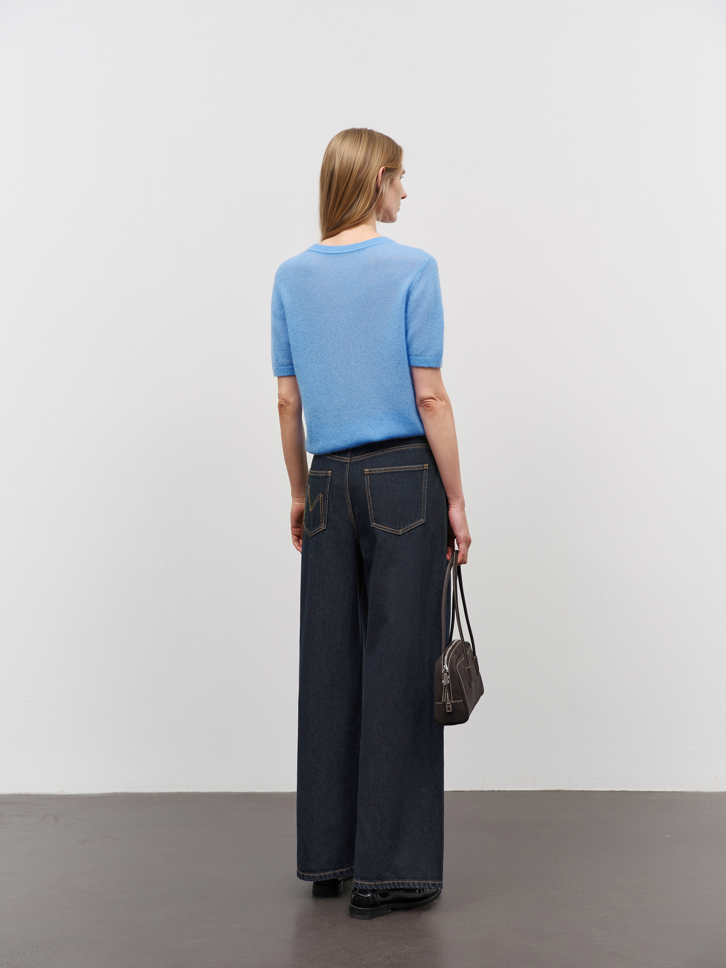 Lightweight Cashmere-Silk Short-Sleeve Sweater