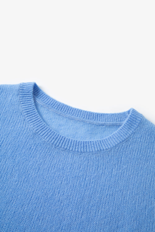 Load image 1 in gallery view. Lightweight Cashmere-Silk Short-Sleeve Sweater