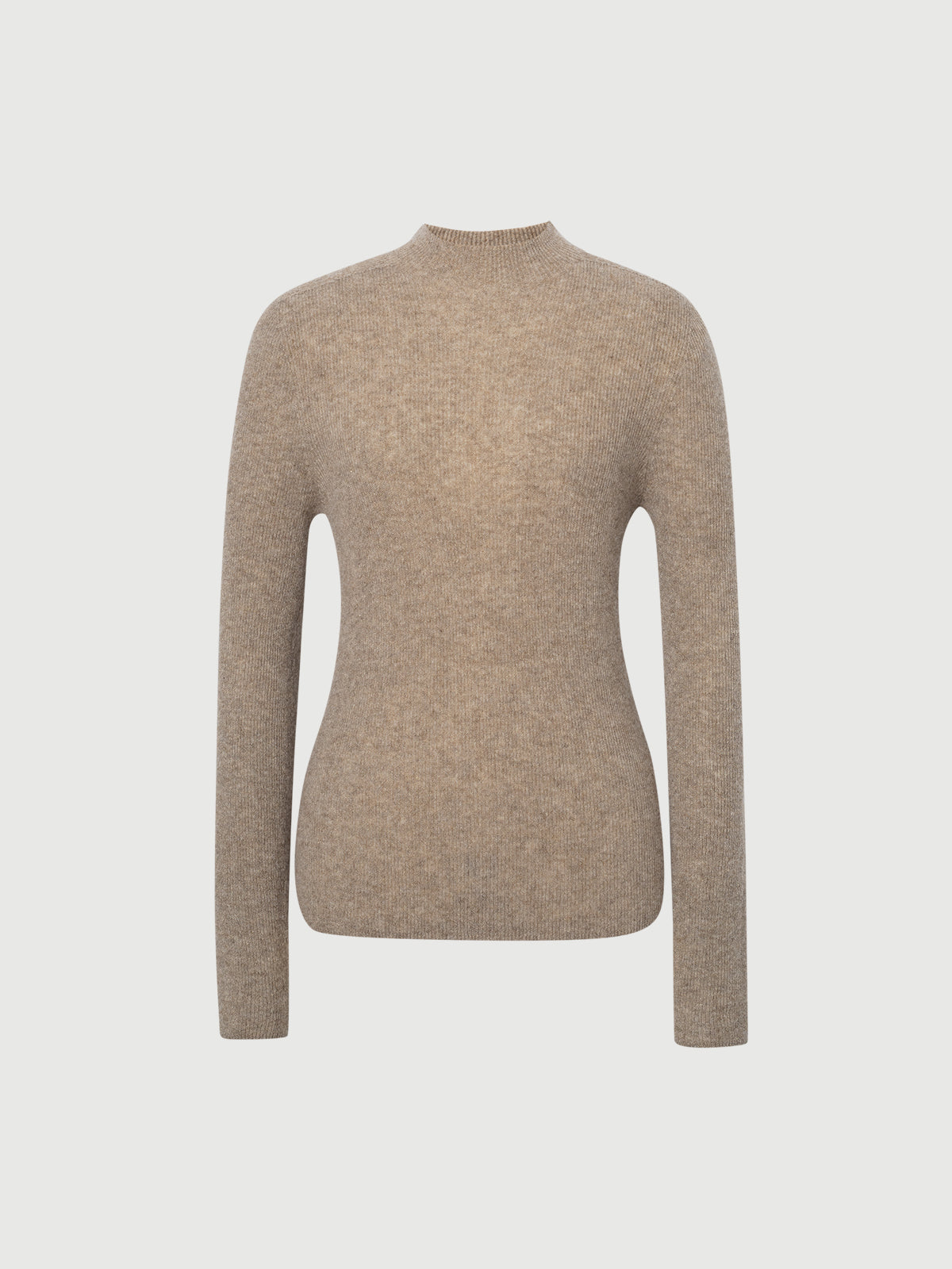 brown sweater on a light gray background