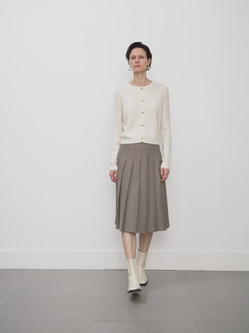 Load image 1 in gallery view. Cable Knit Cashmere Cardigan