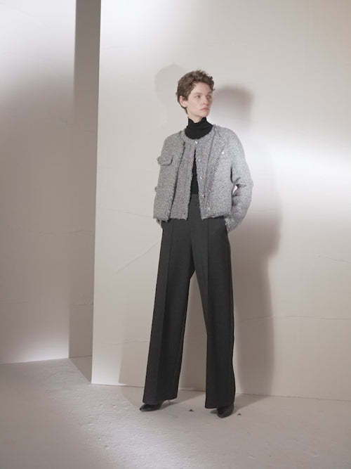 Load image 1 in gallery view. Grey Sleeveless Knit Vest 5F213S691