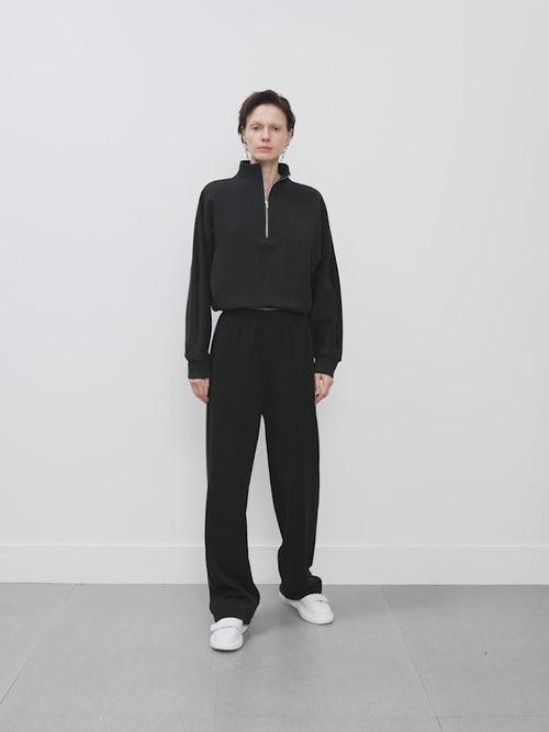 Load image 1 in gallery view. Straight Fit Elastic Trousers
