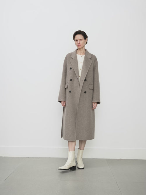 Load image 1 in gallery view. Lapel Wool-Angora Midi Coat