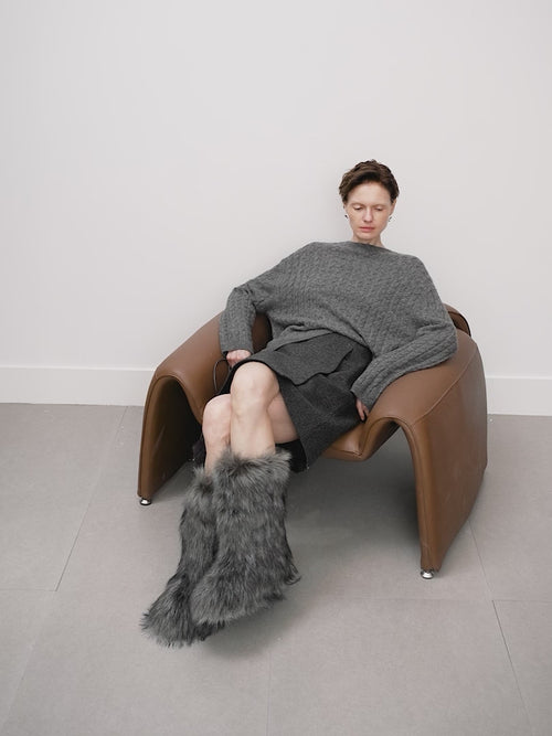 Load image 1 in gallery view. Cable Knit Cashmere Sweater