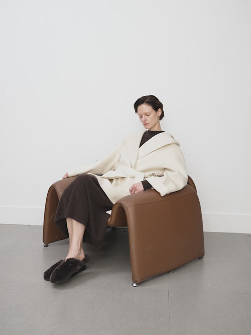 Load image 1 in gallery view. Oversized Hood Wool Coat