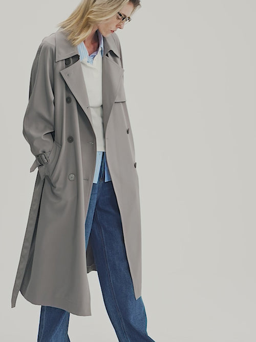 Load image 1 in gallery view. Sleek Midi Trench Coat
