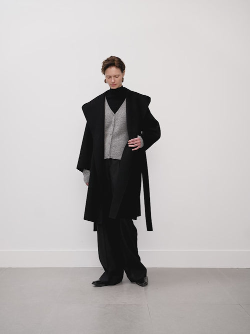 Load image 1 in gallery view. 100% Australian Merino Wool Hooded Coat