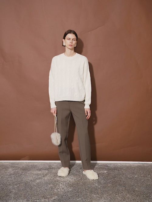 Load image 1 in gallery view. Cable Knit Pure Cashmere Sweater