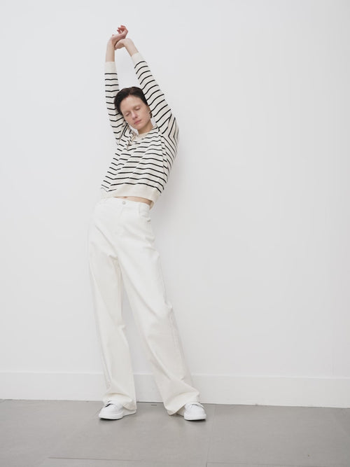 Load image 1 in gallery view. Striped Cashmere Sweater