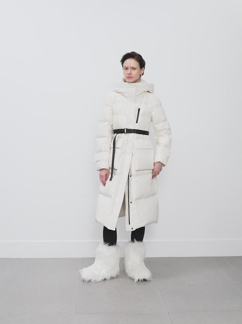 Load image 1 in gallery view. Goose Midi Ski Puffer Jacket