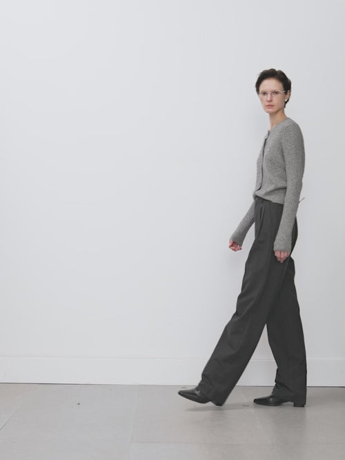 Load image 1 in gallery view. Rib Cashmere Cardigan