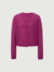 Silk-Cashmere Cardigan in vibrant magenta, combining luxury of silk and cashmere for ultimate comfort.