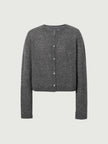 Silk-Cashmere Cardigan in gray with button front, a luxurious addition to any wardrobe.