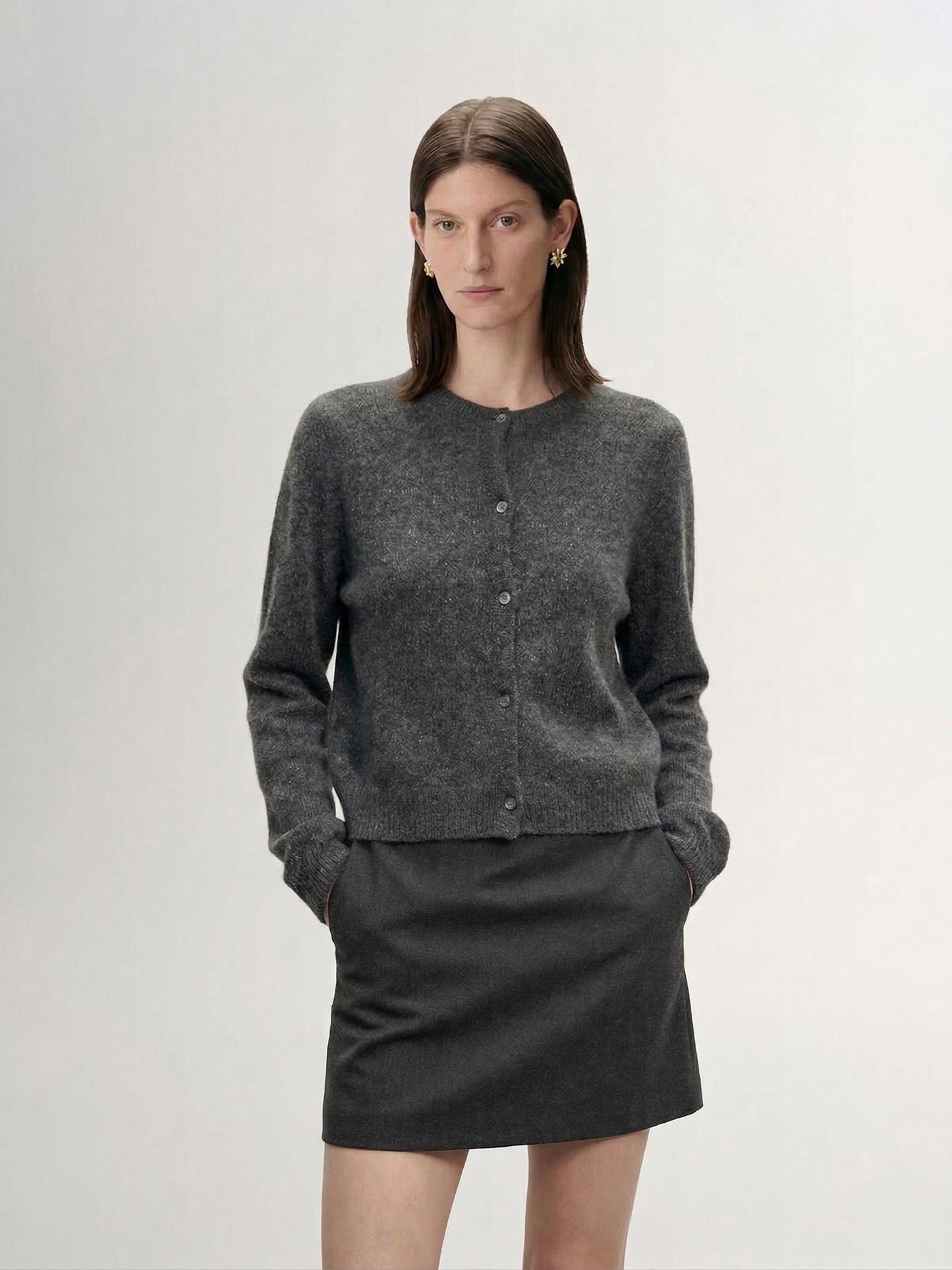 Silk-Cashmere Knit Cardigan