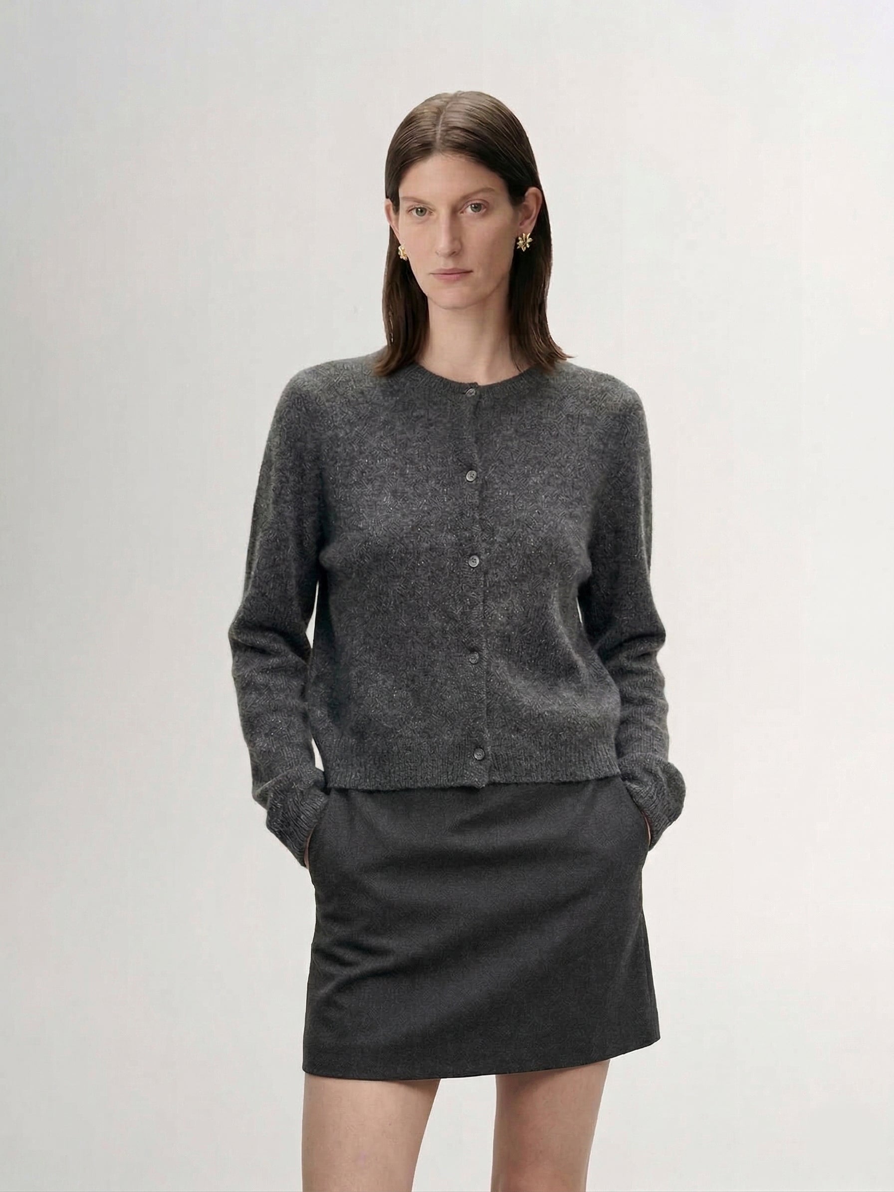 Silk-Cashmere Knit Cardigan