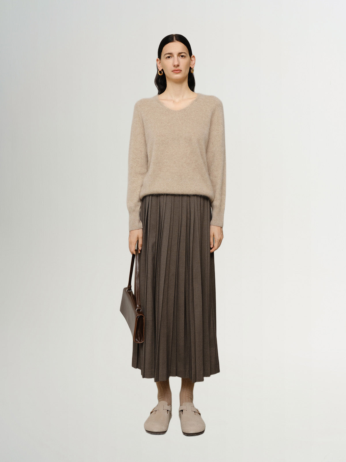 Round Neck Relaxed FIt Cashmere Sweater 5FA233722Q