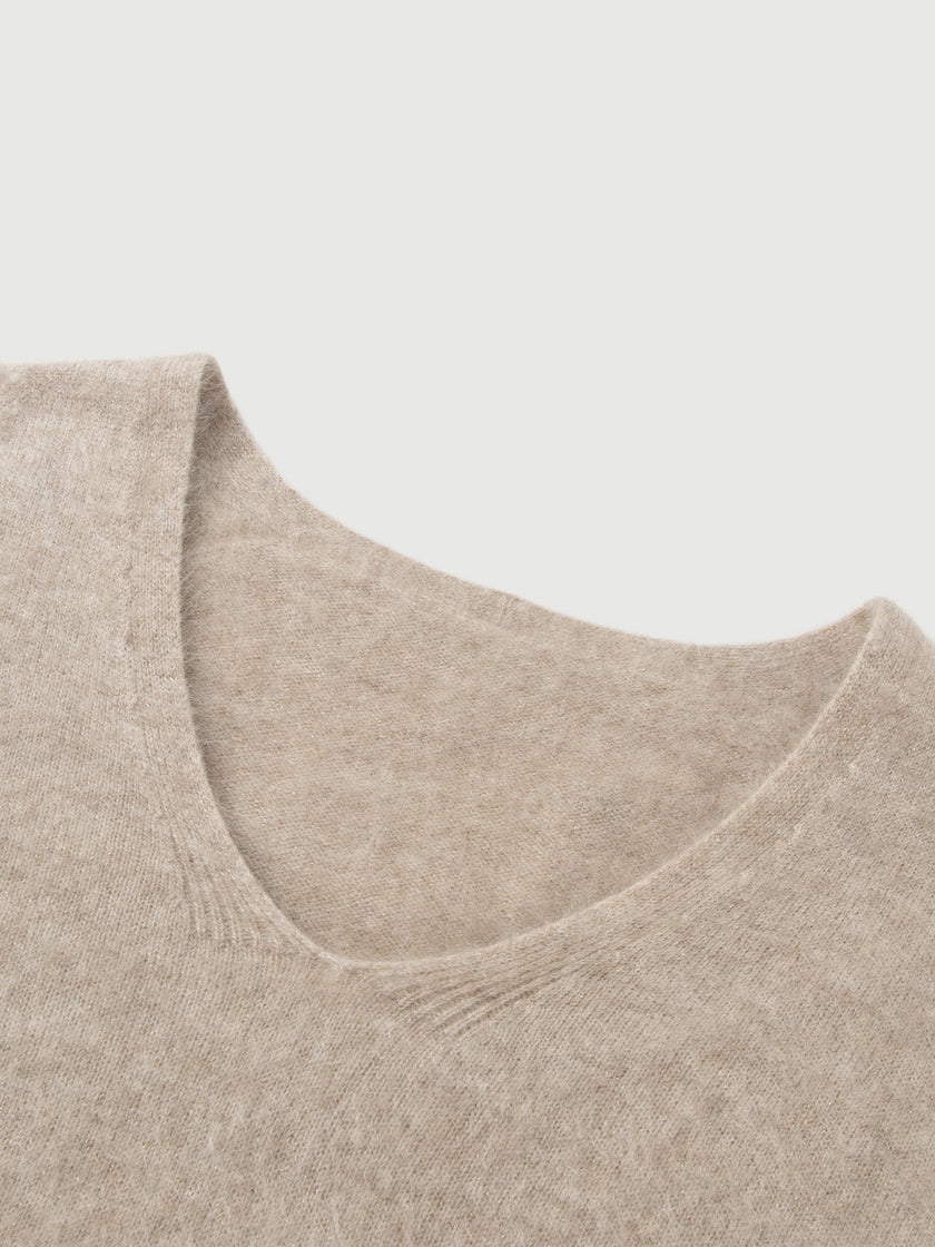 Round Neck Relaxed FIt Cashmere Sweater 5FA233722Q